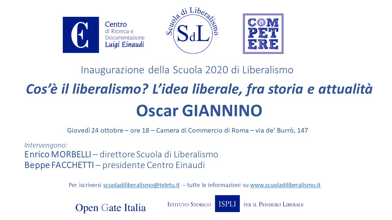 Oscar Giannino inaugura la Scuola 2020 di Liberalismo di Roma